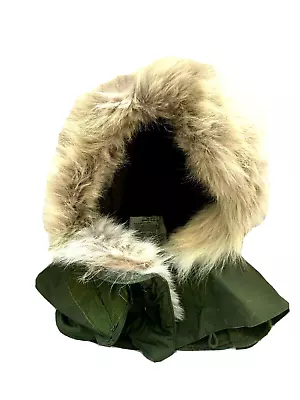 USA M65 FISHTAIL PARKA HOOD Modified COYOTE Real FUR Upgrade NEW GI US VTG OD OG • $246.06