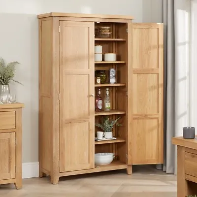 Cheshire Weathered Limed Oak Double Shaker Kitchen Pantry Cupboard- LR75-F804 • £419