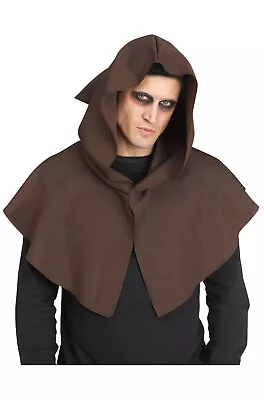 Medieval Renaissance Fairy Tale Hooded Capelet (Brown) • $12.08