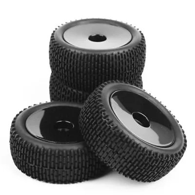 4Pcs 1/10 RC Off-Road Model Car Buggy Tires+Wheel Rims Tires And Wheels 12mm Hex • £22.79