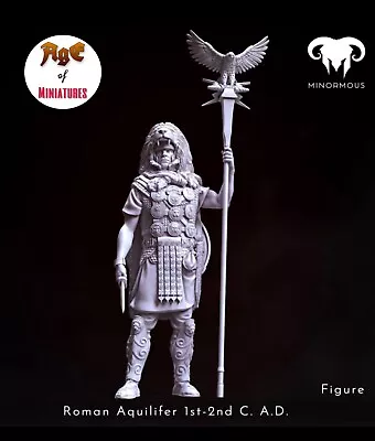 Roman Aquilifer (Lion Head) Casual Pose Figure Resin 3D Printed By Minormous • $26