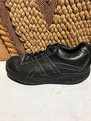 Skechers Mens Size 10.5 Shape Ups Black Leather SN 66504 Rocker Soles Shoes • $59.99