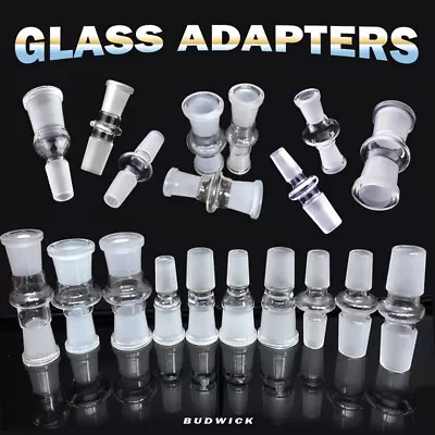 Tapered Glass Adapters 18mm & 14mm Male & Female Any Combo FAST FREE SHIPPING • $8.99