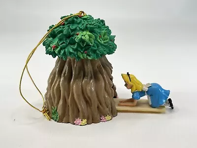 Vintage 90's Disney Enesco Alice In Wonderland Motion Ornament Rabbit Hole Tree • $9.99