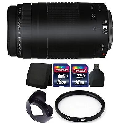 Canon EF 75-300mm Autofocus Lens Bundle Canon EOS Rebel T6 T6i 70D 80D Camera • $198.99