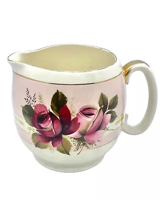 Vintage Sadler Pink And Cream Rose Pattern Milk Jug • £1.99