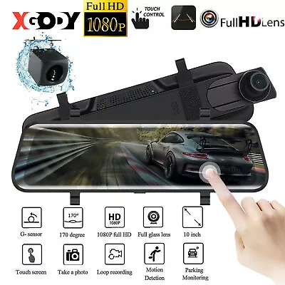 XGODY Dual Lens Mirror Dash Cam Rearview Driving Car DVR Video Reversing Camera • $81.69