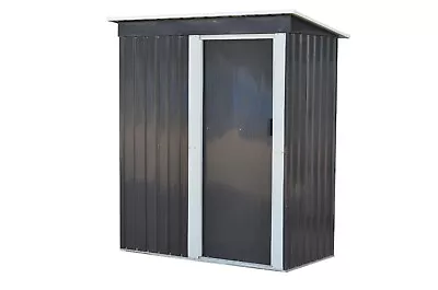 5 X 3ft Garden Storage Shed Sliding Door Sloped Roof Outdoor Tool Grey • £129.95