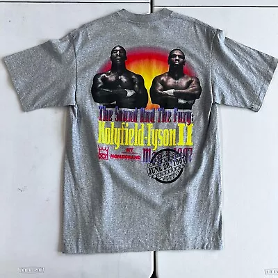 Vintage Holyfield Tyson II 90s Fight Boxing MGM Grand T-Shirt L New • $150