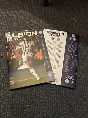 WEST BROM / WEST BROMWICH ALBION V IPSWICH 25/11/2023 OFFICIAL  PROGRAMME • £5.45
