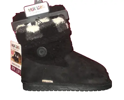 NEW Muk Luks Women's Size 9 Tall Knit Black Cozy Slipper Boots • $9.98