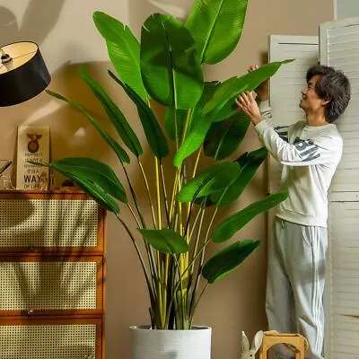Room Large Tropical Faux Banana Tree Artificial Palm Home Decoration Fake Plant • £10.43