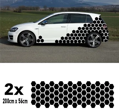 Car Camouflage Kit Solid Hexagon Honeycomb Side Stickers Decals Graphics Vinyl • £29.99