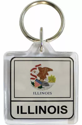 Illinois State Flag Key Chain 2 Sided Key Ring • $4.95