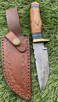 8”Handmade /Forged Damascus Steel Knife W/ Wood Handle& Sheath ZH 13/Axe/pro Max • $39.99