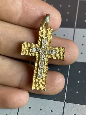 Vintage Gold Tone Cross Pendant Rare • $5