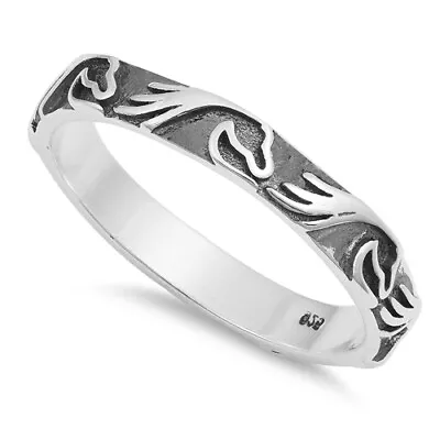 .925 Sterling Silver Oxidized Horse Pony Mustang Band Ring Sizes 4-10 NEW • $14.95