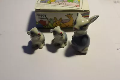 Vintage Wade Porcelain Happy Family Set Of 3 Mother Rabbit & Babies Original Box • $29.99