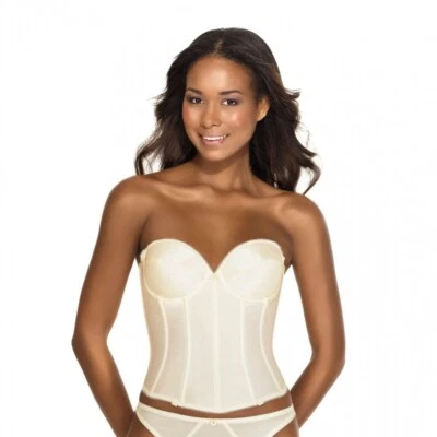 £33.83 • Buy Dominique 7750 Rachelle Satin Low Back Strapless Bustier Bra In Ivory 