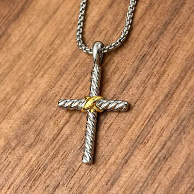 $72 • Buy David Yurman X Cross Pendant & Silver Chain Necklace