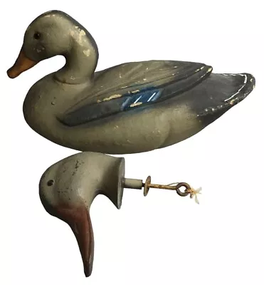 Mallard Drake Duck Decoy By Atco Lititz Pa. D2 Paper Mache Glass Eyes. • $22.77