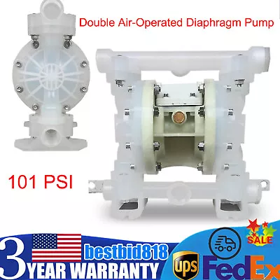 Double Air-Operated Diaphragm Pump For Industrial Polypropylene 101 PSI 15mm • $128.25