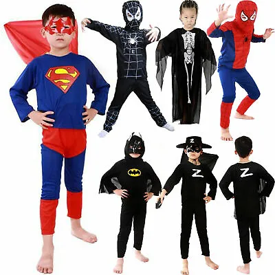 Kids Child Superhero Spiderman Fancy Dress Up Cosplay Party Costume Outfit Set • £5.22
