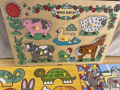 Melissa & Doug Farm Sound Puzzle 2 PEG PUZZLES 3 ALTOGETHER • $20