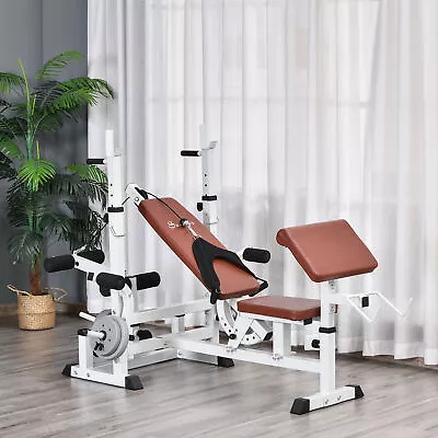 Multi-Position Olympic Home Gym Weight & Bar Rack W/ Chest Fly & Preacher Curls • $199.99