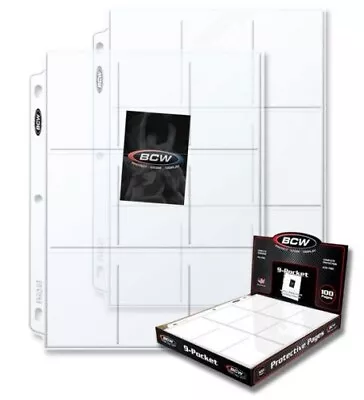 500 BCW Pro 9-Pocket Sports / Baseball / Trading Card Pages Coupon Binder Sheets • $67.99