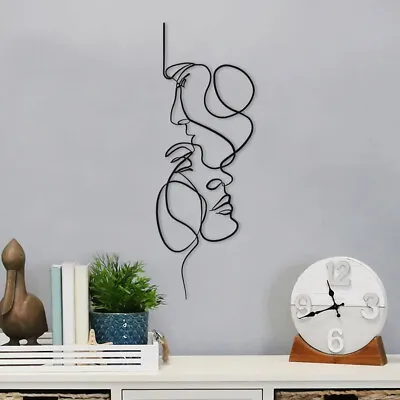 Metal Wall Art Decor Minimalist Abstract Woman Wall Art Metal Modern Line· • £9.37