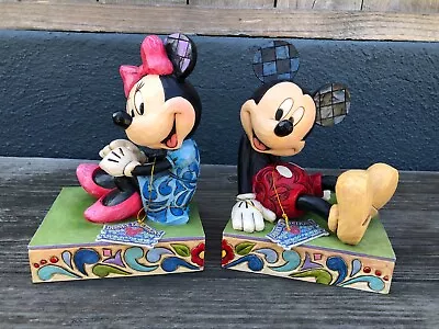 *RARE* Disney Traditions JIM SHORE Bookends MICKEY & MINNIE MOUSE 4026094 • $99.99