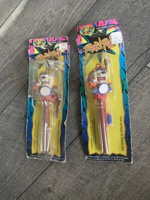 $12.99 • Buy 2 Vtg Pens Looney Tunes Vintage Rock & Roll Taz Pen 1995 90s Ball Point Rare Lot