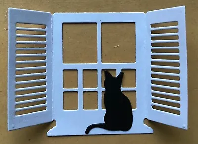 6 Shutter Window Frame Die Cuts And 6 Die Cut Seated Cats • £1.50