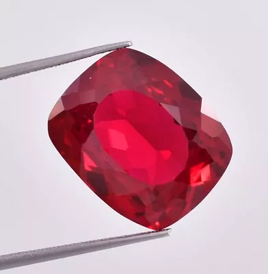 AAA+ 19.60 Ct Natural Blood Red Ruby Cushion Loose Gemstone Certified 14x17 MM • $0.99