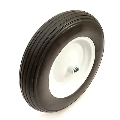 Wheelbarrow Metal Wheel 3.50-8 14 Inch PU Solid Tyre No Flat Tyre 16mm Bearings  • £16.99