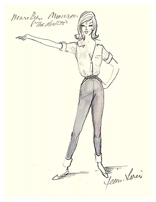 Marilyn Monroe Costume Sketch #3 By Jean Louis - Vintage Reprint • $33.88