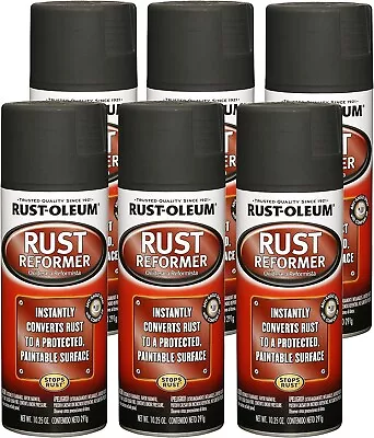 Automotive Flat Black Finish Rust Converter Rust Reformer Spray Coat 10 Oz 6 Pcs • $56.96