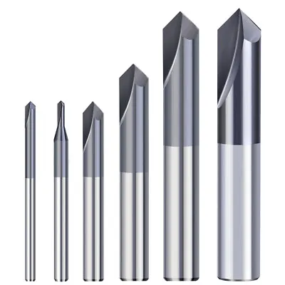 90 Degree Carbide Chamfer End Mill 2 Flute 2-12mm Milling Cutter 1Pc • £6.74
