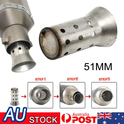 51MM Universal Motorcycle Exhaust Muffler Pipe Silencer Baffle DB Killer • $12.34