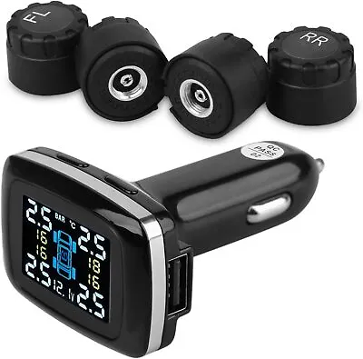 Car TPMS Wireless Car Tire Tyre Pressure Monitor Monitoring System + 4 Sensors • $51.99