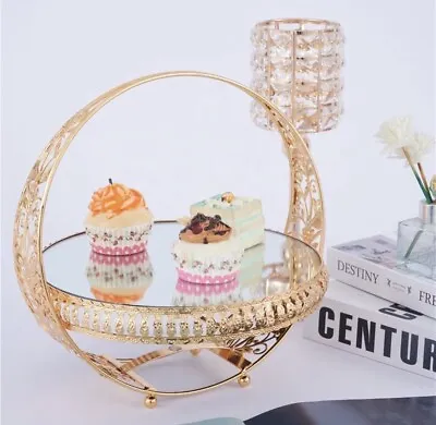 Luxury Gold Cake Stand Dessert Display Stand Wedding Cupcake Display Stand Tray • £29.98