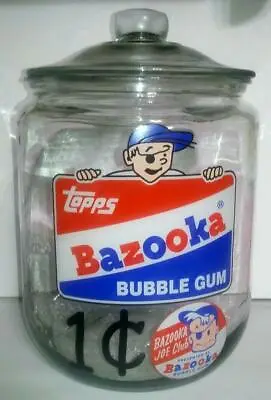 Very Hard To Find Large Bazooka Bubble Gum Glass Counter Jar • $140