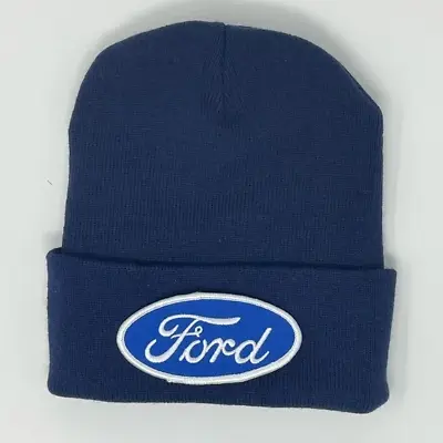 Ford Truck Patch Unique Vintage Navy Blue Beanie • $27