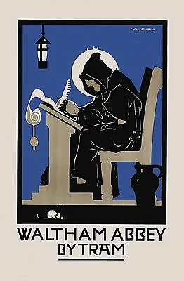 Waltham Abbey By Tram 1922 Vintage Travel Poster Reprint • £10.50