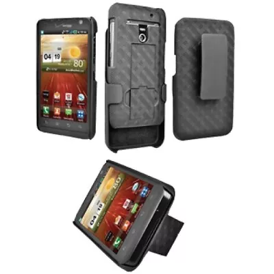 Verizon Rubberized Shell Holster For LG Revolution VS910 With Kickstand - Black • $8.49