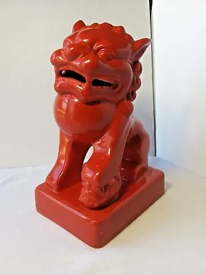 $21.60 • Buy Ceramic Red Chinese Lion Foo Dog Statue Figurine Dragon Protection Feng Shui