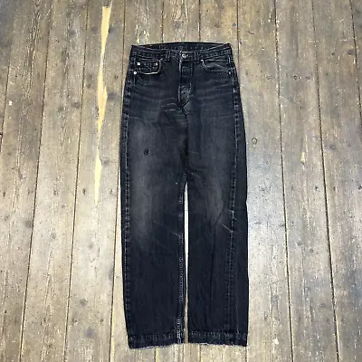 Levis Denim Jeans Straight Leg Vintage Trousers Washed Black Mens 30” • £40