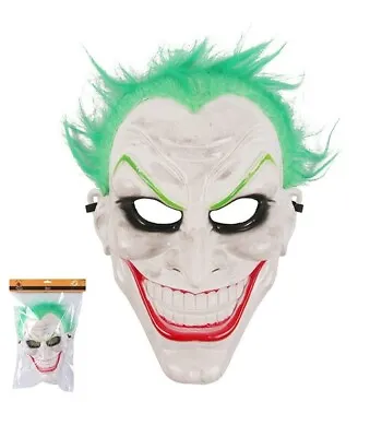 Plastic Wicked Joker With Green Hair Halloween Mask • $4.99
