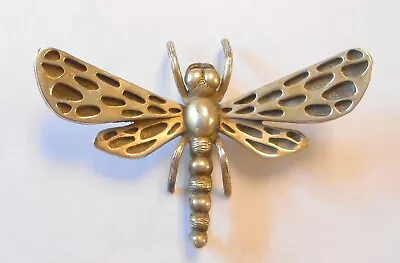 Vintage Taxco TM-90 Large & Detailed Dragonfly Sterling Silver Brooch 45x63mm • $50